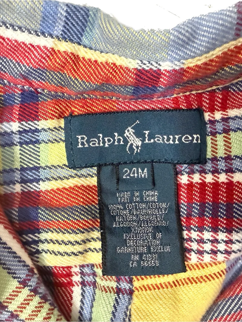 Ralph Lauren Yellow, Blue & Red Plaid Flannel